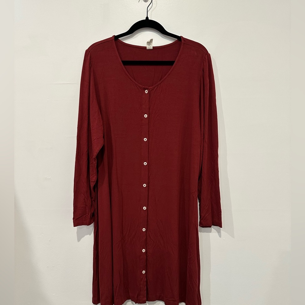 Kate Quinn Burgundy Long Sleeve Dress Size XL